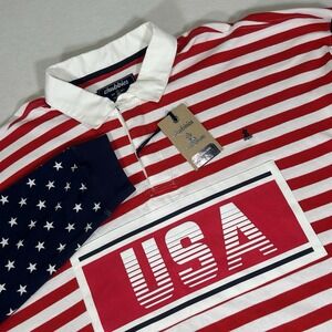 NWT Chubbies Mens XXL‎ The Freedom Ring Rugby Long Sleeve USA Patriotic Shirt
